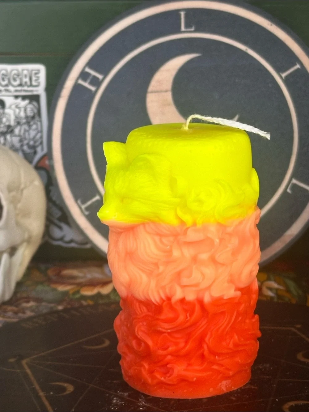 Cat of Flame Pillar Candle